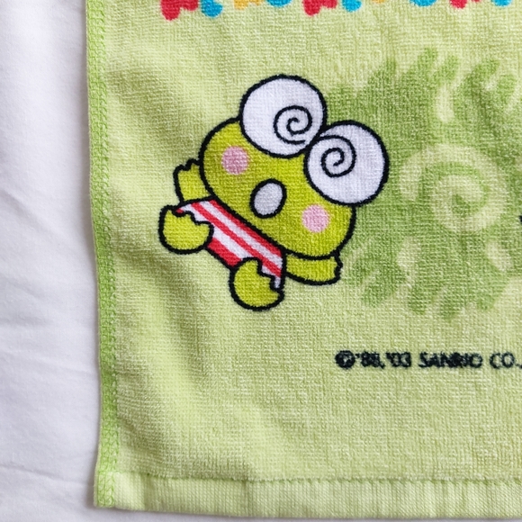 Sanrio Vintage Kero Kero Keroppi Y2K Hand Towel Light Green - Picture 3 of 10